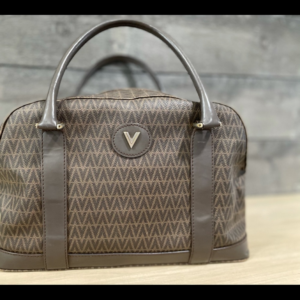 Vintage Valentino V Logo Boston bag